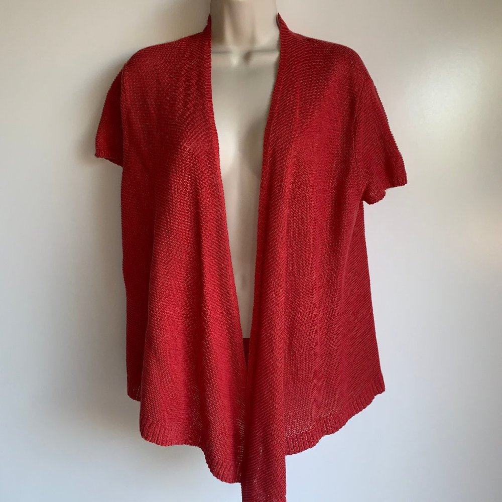 Eileen Fisher Open Cardigan Linen Sweater Size Large